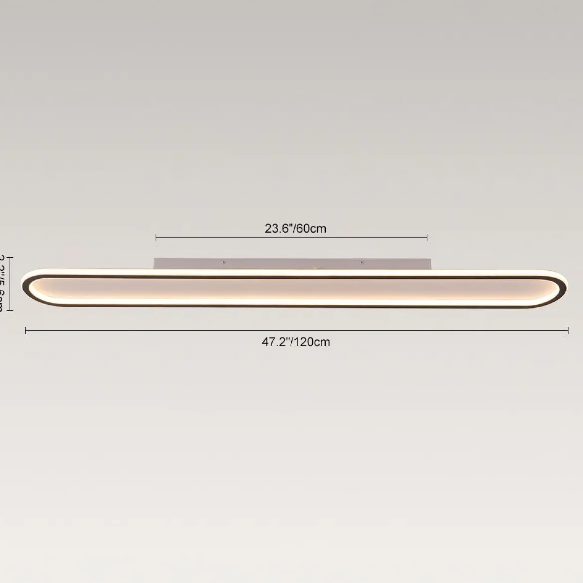 Minimalist Streamlined Oval Warm LED Ceiling Light