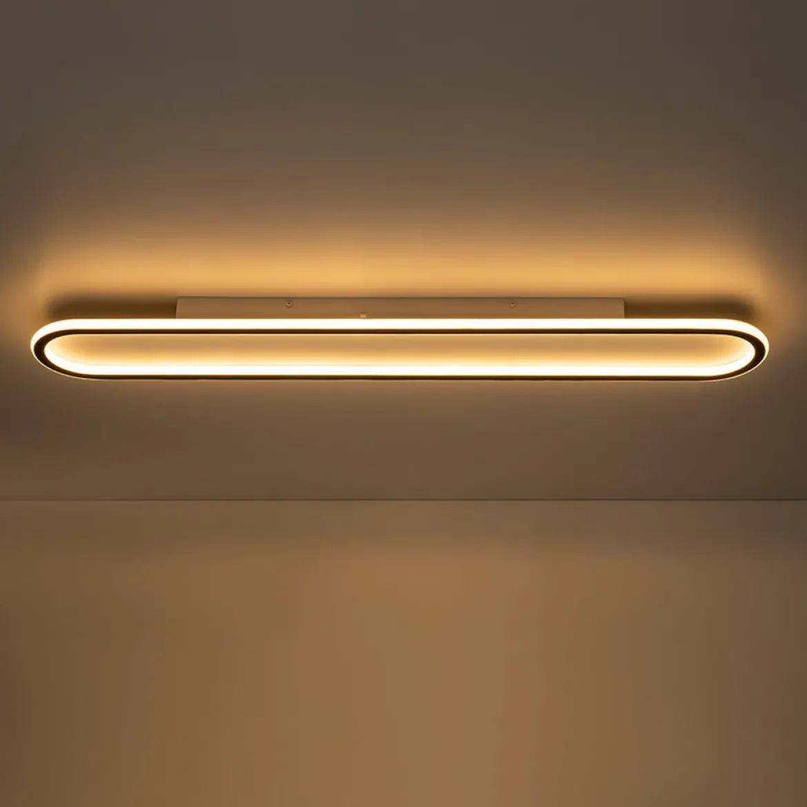 Minimalist Streamlined Oval Warm LED Ceiling Light