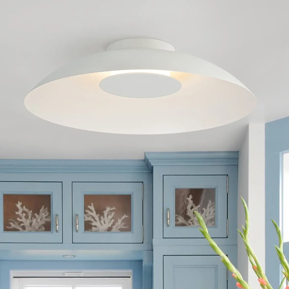 Minimalist Wide Flat Dome Dimmable LED Ceiling Light