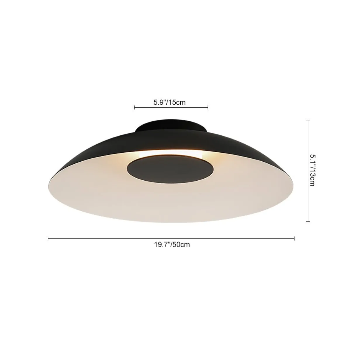 Minimalist Wide Flat Dome Dimmable LED Ceiling Light