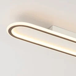 Minimalist Wood Grain Dimmable LED Oval Ring Ceiling Light