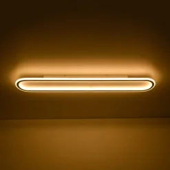 Minimalist Wood Grain Dimmable LED Oval Ring Ceiling Light