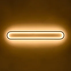 Minimalist Wood Grain Dimmable LED Oval Ring Ceiling Light