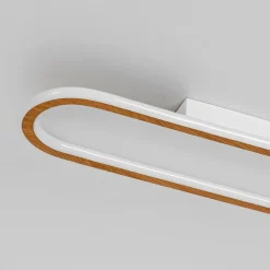 Minimalist Wood Grain Dimmable LED Oval Ring Ceiling Light