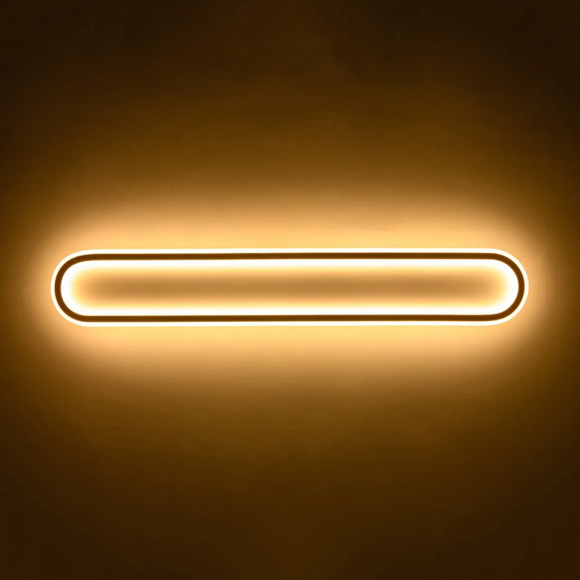 Minimalist Wood Grain Dimmable LED Oval Ring Ceiling Light