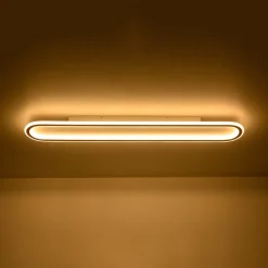 Minimalist Wood Grain Dimmable LED Oval Ring Ceiling Light