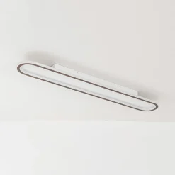 Minimalist Wood Grain Dimmable LED Oval Ring Ceiling Light