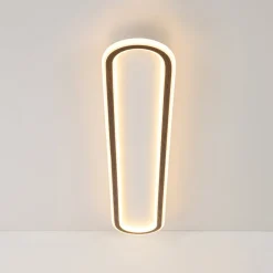 Minimalist Wood Grain Dimmable LED Oval Ring Ceiling Light