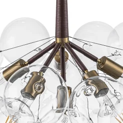 Mocha Mousse Clear Glass Globe Cluster Bubble Chandelier