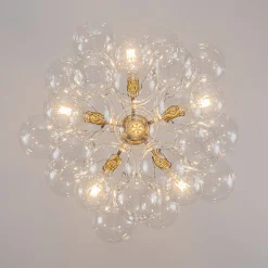 Mocha Mousse Clear Glass Globe Cluster Bubble Chandelier