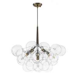 Mocha Mousse Clear Glass Globe Cluster Bubble Chandelier