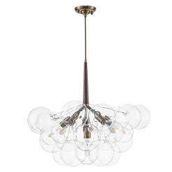 Mocha Mousse Clear Glass Globe Cluster Bubble Chandelier