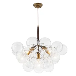 Mocha Mousse Clear Glass Globe Cluster Bubble Chandelier