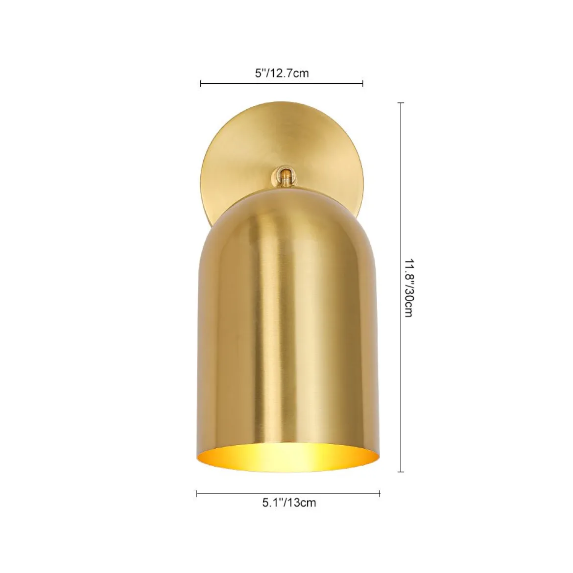 Modern Brass Adjustable Single Ceiling Spotlight Wall Light