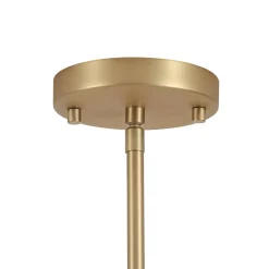 Modern Brass White Fabric Tapered Cage Pendant Light