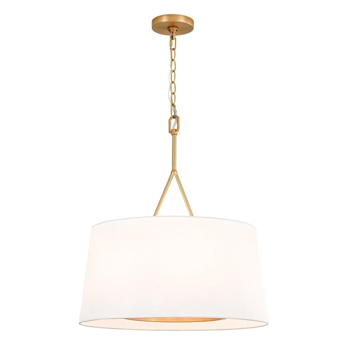 Modern Candle Style Fabric Wide Drum Cage Pendant Light