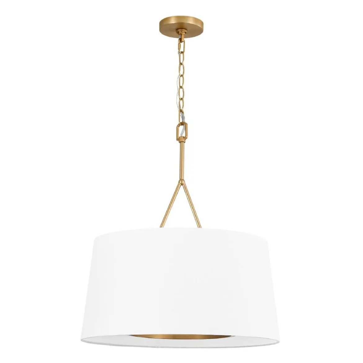 Modern Candle Style Fabric Wide Drum Cage Pendant Light