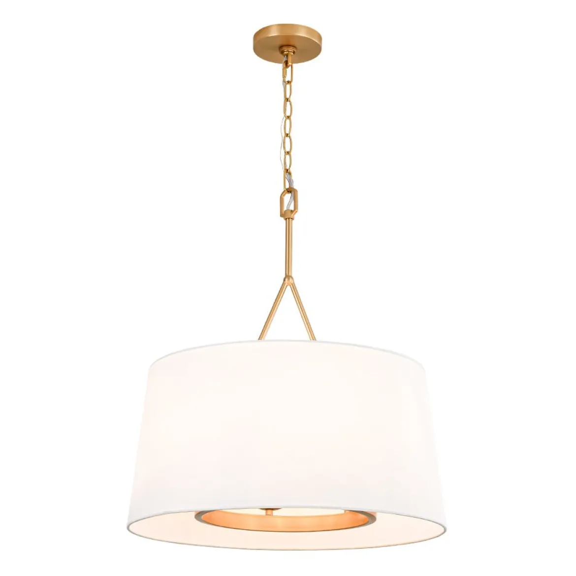 Modern Candle Style Fabric Wide Drum Cage Pendant Light