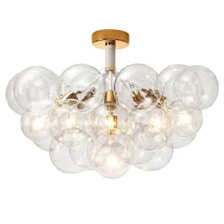 Modern Cluster Glass Bubble Chandelier / Semi Flush