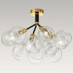 Modern Cluster Glass Bubble Chandelier / Semi Flush
