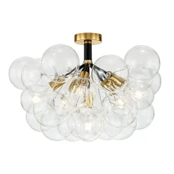 Modern Cluster Glass Bubble Chandelier / Semi Flush