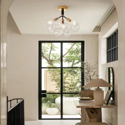 Modern Cluster Glass Bubble Chandelier / Semi Flush
