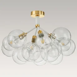 Modern Cluster Glass Bubble Chandelier / Semi Flush