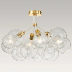Modern Cluster Glass Bubble Chandelier / Semi Flush