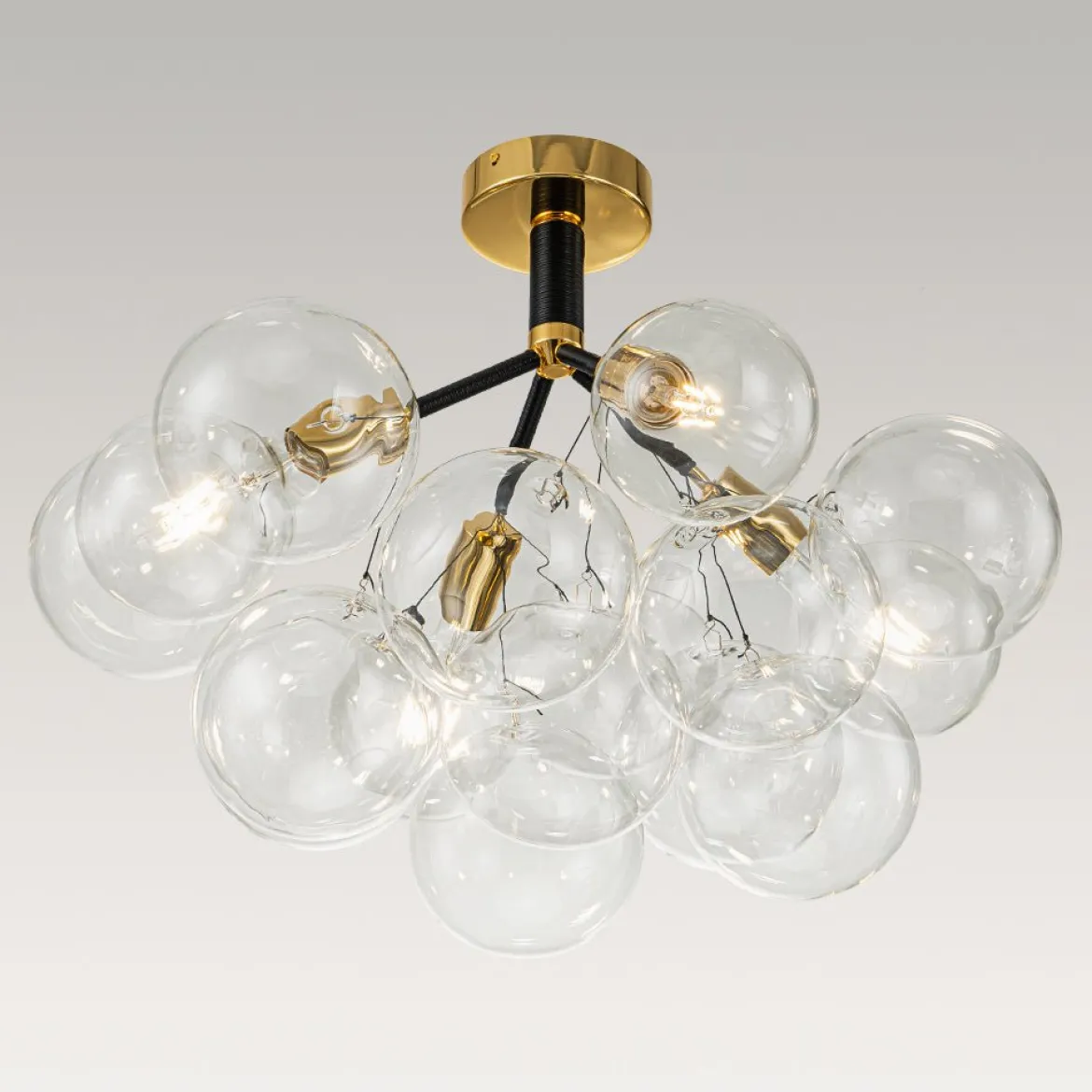 Modern Cluster Glass Bubble Chandelier / Semi Flush