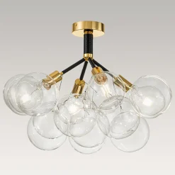 Modern Cluster Glass Bubble Chandelier / Semi Flush