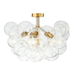 Modern Cluster Glass Bubble Chandelier / Semi Flush