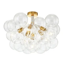 Modern Cluster Glass Bubble Chandelier / Semi Flush