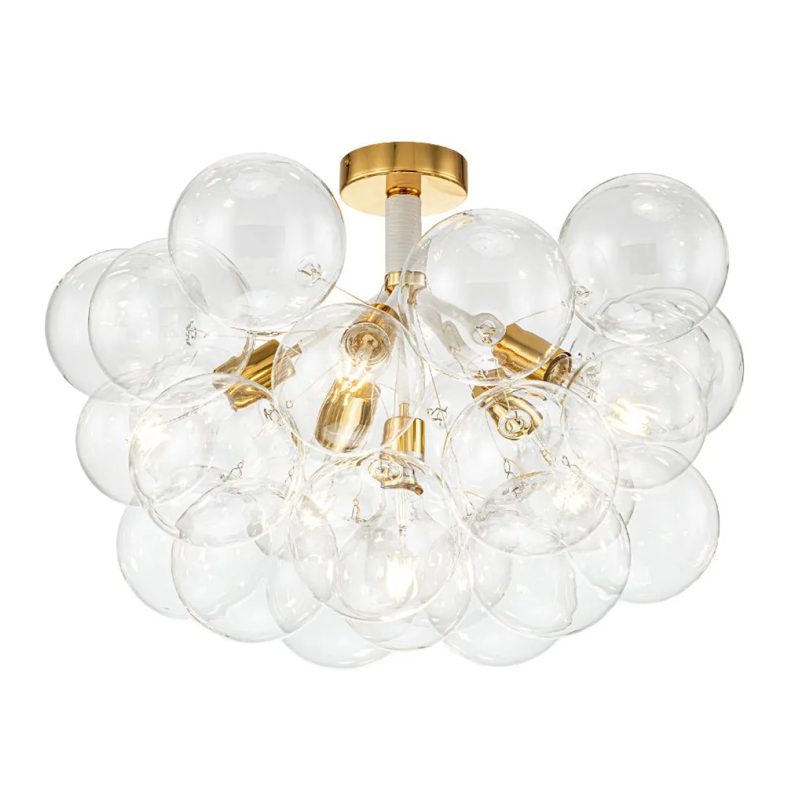 Modern Cluster Glass Bubble Chandelier / Semi Flush