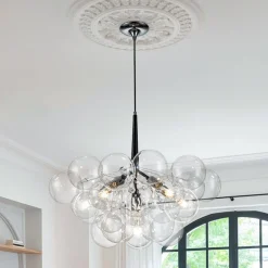 Modern Cluster Glass Globe Bubble Chandelier