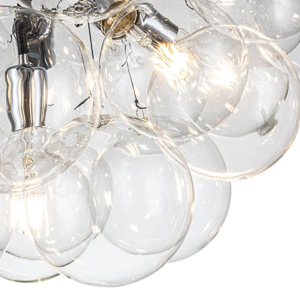 Modern Cluster Glass Globe Bubble Chandelier