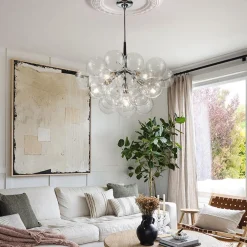 Modern Cluster Glass Globe Bubble Chandelier