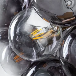 Modern Cluster Gradient Gray Glass Globe Bubble Chandelier