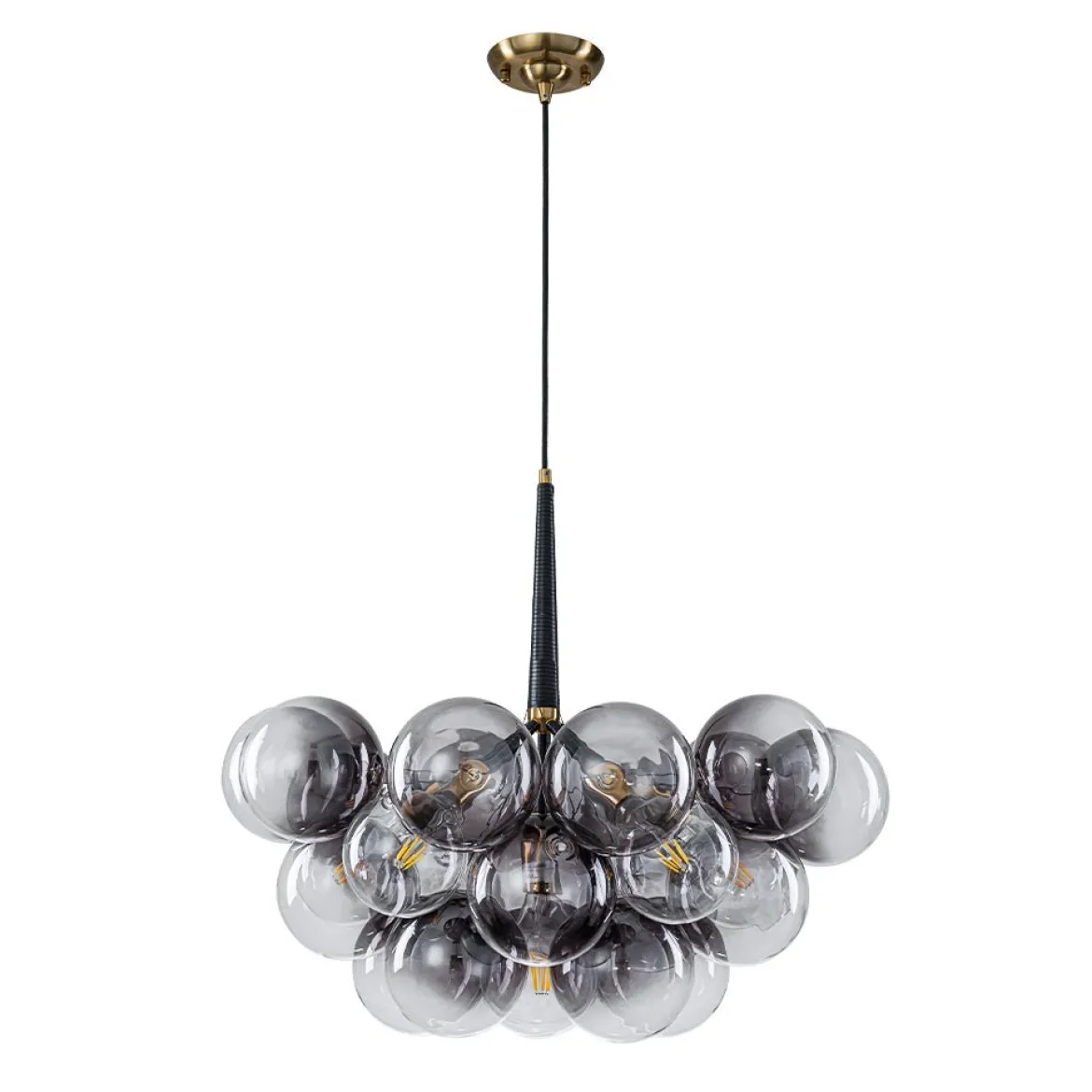 Modern Cluster Gradient Gray Glass Globe Bubble Chandelier