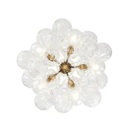 Modern Cluster Sculpture Texture Glass Globe Bubble Chandelier