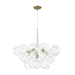 Modern Cluster Sculpture Texture Glass Globe Bubble Chandelier