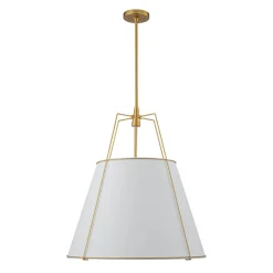 Modern Fabric Conical Drum Cage Pendant Light
