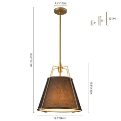 Modern Fabric Conical Drum Cage Pendant Light