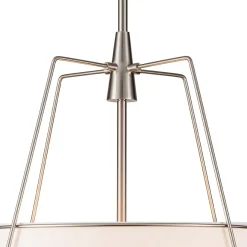 Modern Fabric Conical Drum Cage Pendant Light