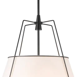 Modern Fabric Conical Drum Cage Pendant Light