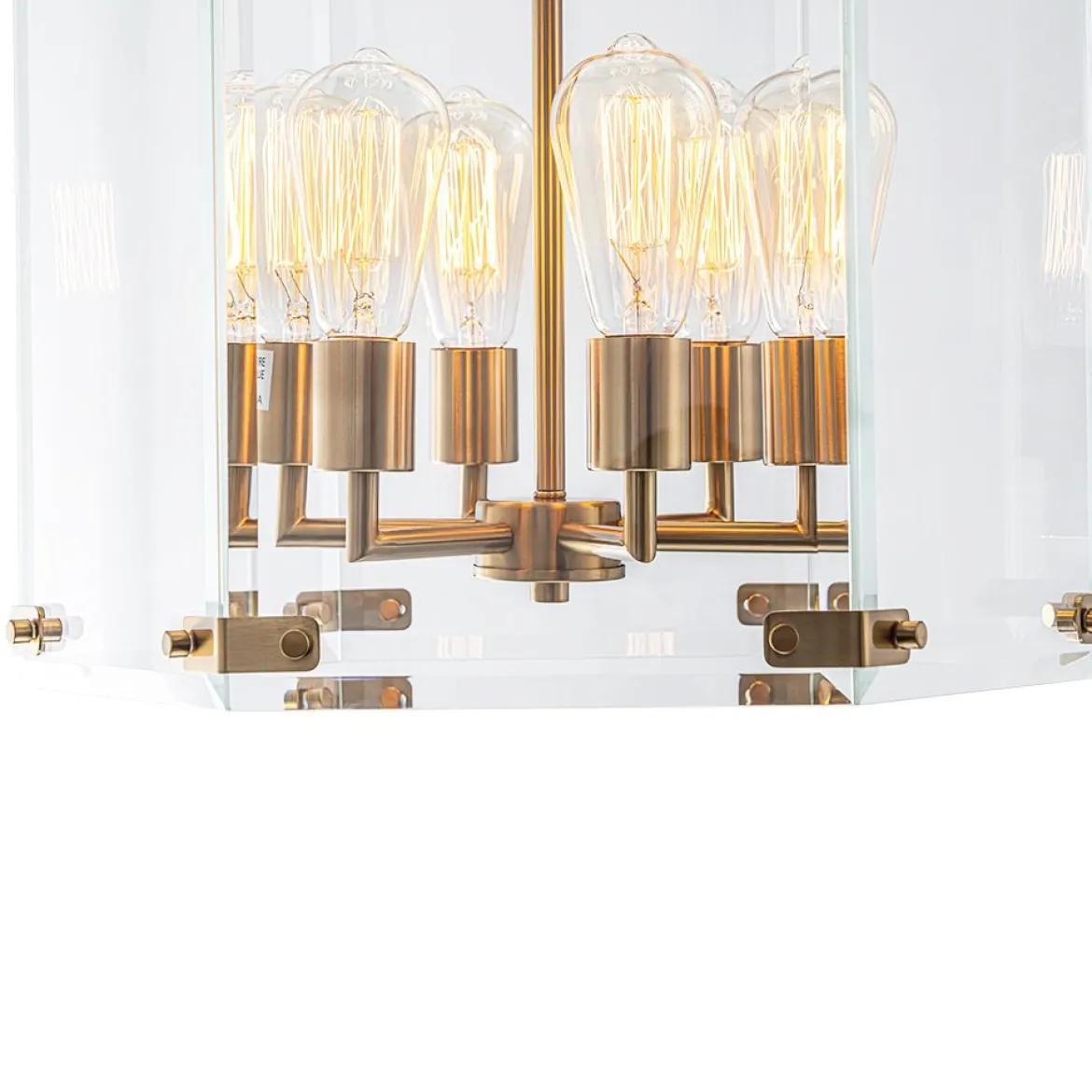 Modern Farmhouse Clear Glass Large Lantern Pendant Light