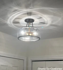 Modern Farmhouse Drum Glass Semi Flush Mount