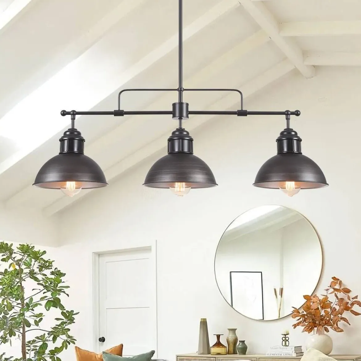 Modern Farmhouse 3-light Island Pot Lid Dome Pendant