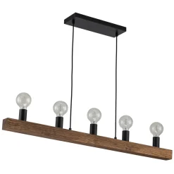 Modern Farmhouse Pine Wooden Linear Island Chandelier