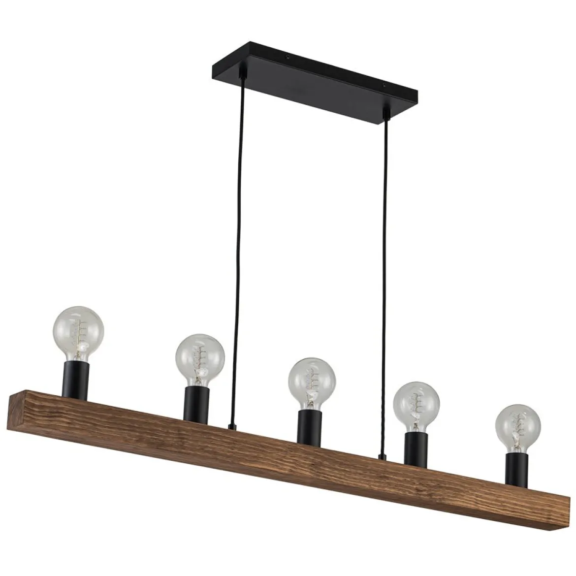 Modern Farmhouse Pine Wooden Linear Island Chandelier