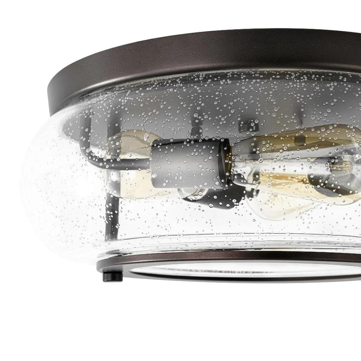 Modern Farmhouse Seeded Glass Round Ceiling Light